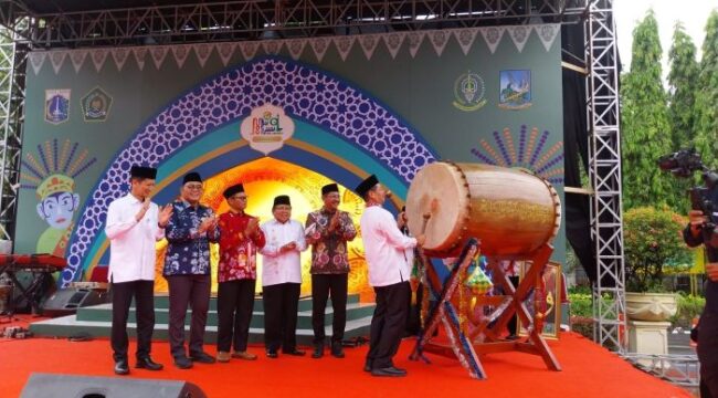 Wali Kota Arifin saat menghadiri Pembukaan MTQ ke-XXXI  tingkat Provinsi DKI Jakarta. (Foto L Budi Setiawan/ Pokja Jakpus)