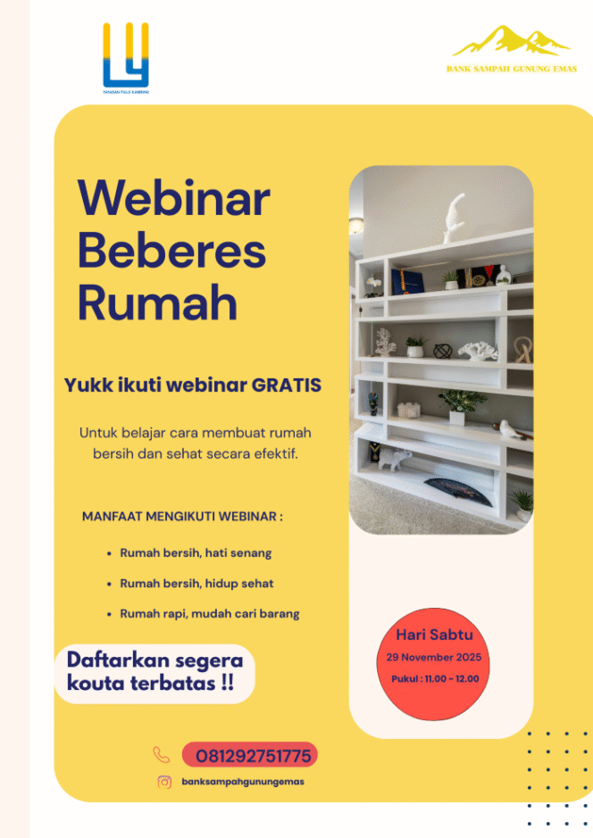 
					Terus Bergerak, Bank Sampah Gunung Emas Gelar Webinar “Beberes Rumah”