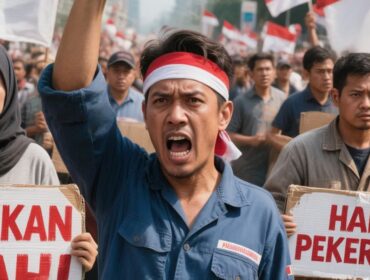 Ilustrasi demonstrasi kenaikan UMP 2026 (Foto: lmarena/dok.jejaknarasi.id)