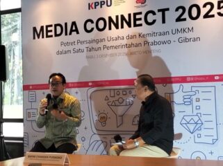 Wakil ketua KPPU Aru Armando saat memberikan materi dalam acara Media Connect 2025 (Foto : Sirhan /Jejaknarasi.id)