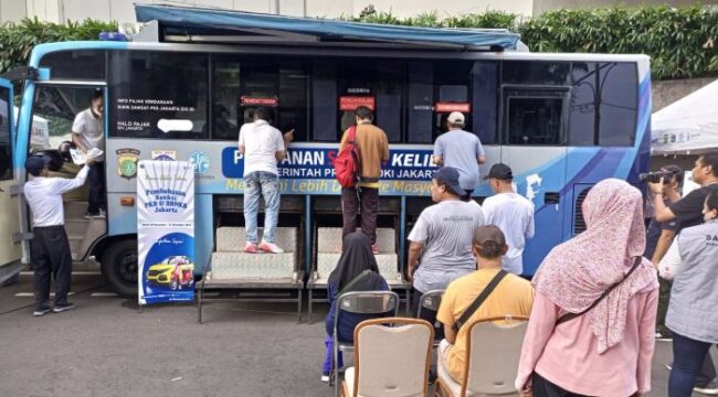 Suasana  Gebyar Layanan Samsat yang digelar oleh Pemkot  Jakpus (Foto : Kominfotik Jakpus)