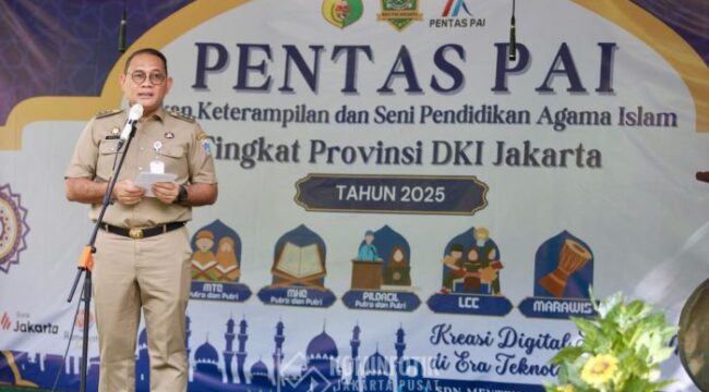 SWsali Kota Jakrta Pusat Drs. Arifin M.AP saat membuka pentas PIA 2025 di SDN 02 Pagi Menteng. (Foto: Kominfotik 2025)