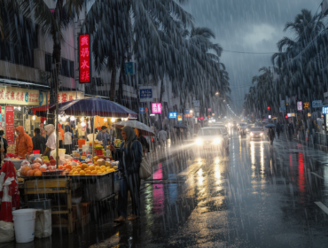 Ilustrasi cuaca hujan di kota tangerang (foto: lmarena)