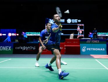 Pasangan Ganda Putra Indonesia  Fajar Alfian/Muhammad Shohibul Fikri yang berhasil lolos ke Semifinal Malaysia Open 2025 (Foto: PBSI)