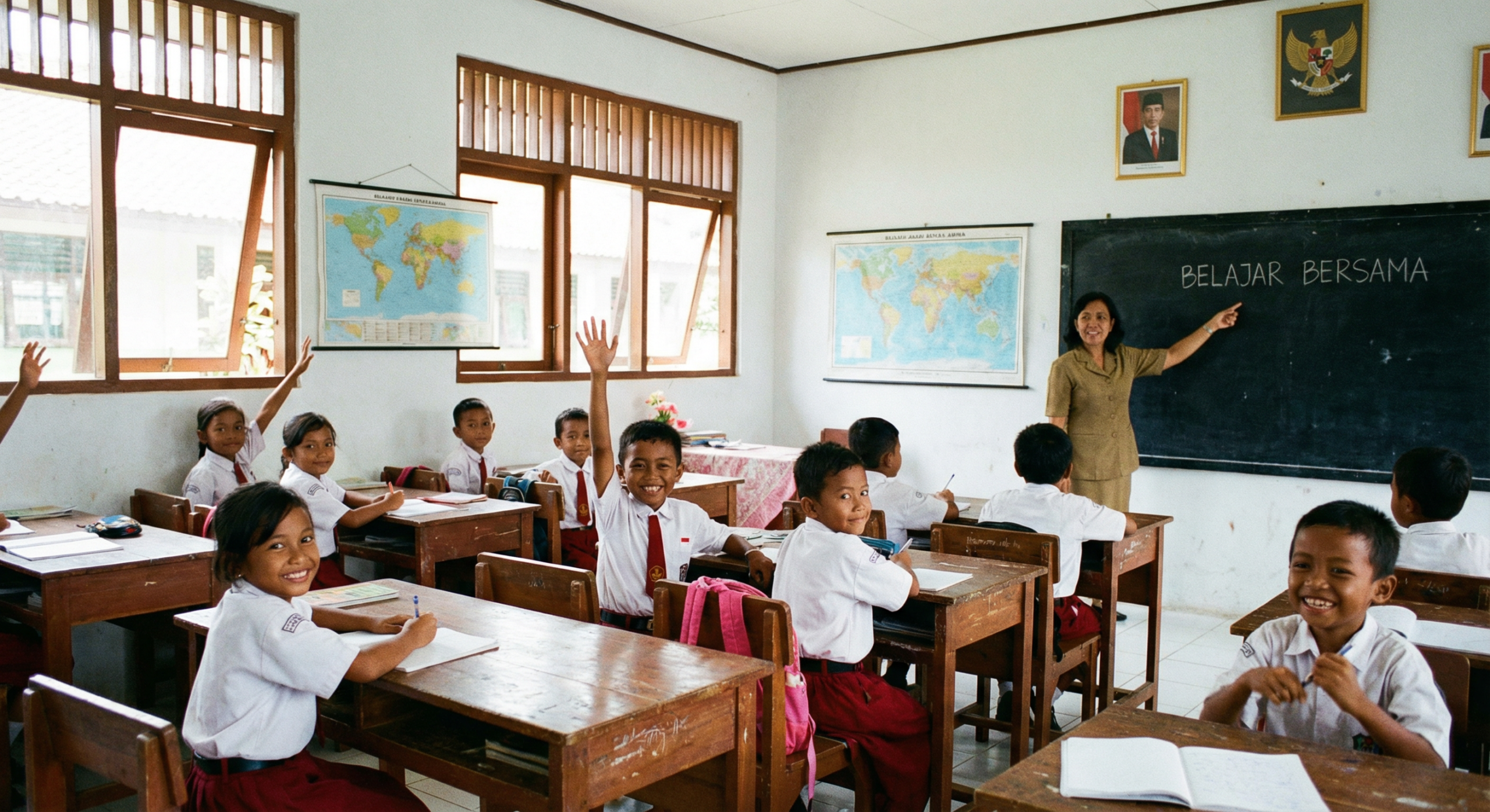 Rutinitas belajar mengajar di hari pertama masuk sekolah pasca libur panjang (Foto: lmarena)
