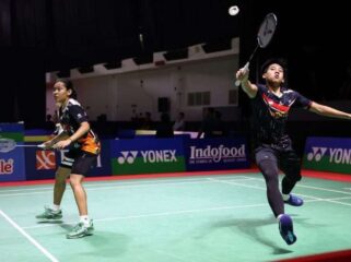 Ganda campuran Indonesia, Marwan Faza/Aisyah Salsabila Putri Pranata. (Foto: RRI)