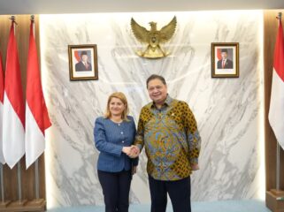 Menteri Koordinator Bidang Perekonomian Republik Indonesia Airlangga Hartarto, saat menerima kunjungan Wakil Menteri Luar Negeri Republik Italia Maria Tripodi,  Kamis (8/1/2026) di Jakarta.. (Foto: Humas Kemenko Perekonomian)