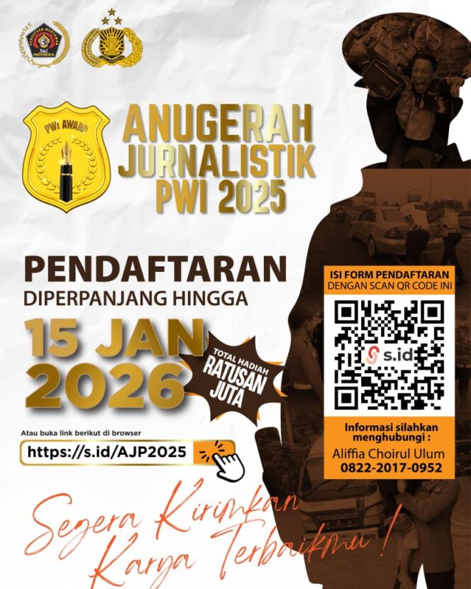 
					PWI Pusat Perpanjang AJP Award 2025 Hingga 15 Januari
