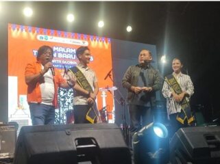 Wali Kota Jakarta Pusat Arifin saat hadir dalam perayaan menyambut Tahun Baru 2026. (Foto; PWI Jakpus)