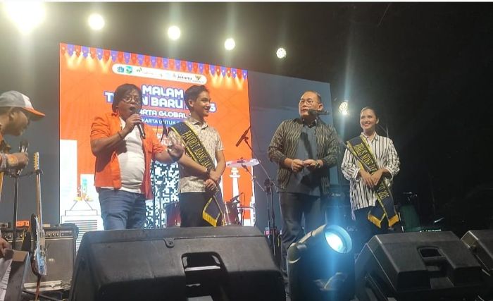 Wali Kota Jakarta Pusat Arifin saat hadir dalam perayaan menyambut Tahun Baru 2026. (Foto; PWI Jakpus)