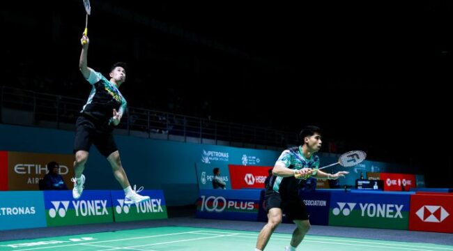 Pasangan ganda putra Indonesia Sabar Karyaman Gutama/ Moh.Reza Pahlevi Isfahani berhasil melangkah ke babak berikutnya Malaysia Open 2026. (Foto: PBSI)
