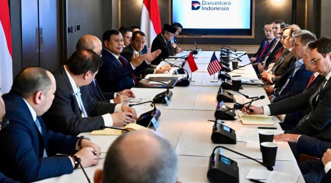 Presiden Prabowo Subianto saat menerima 12 pimpina perusahaan di Washington DC. (Foto; Seskab/BPMI)