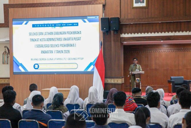 
					Asisten Pemerintahan (Aspem) Sekko Administrasi Jakarta Pusat Prasetyo Kurniawan saat memberikan sambutan. (Foto: Kominfotik Jakpus)