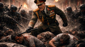 Ilustrasi pemimpin negara yang zalim pada rakyatnya. (Foto: AI)