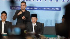 Menteri Agama Nasaruddin Umar saat memberikan penjelasan tentang awal Ramadan di Konferensi Pers Sidang Isbat di Hotel Borobudur Jakarta, Selasa (17/2/2026).. (Foto: Kemenag)