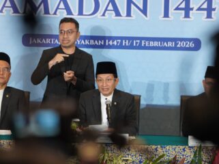 Menteri Agama Nasaruddin Umar saat memberikan penjelasan tentang awal Ramadan di Konferensi Pers Sidang Isbat di Hotel Borobudur Jakarta, Selasa (17/2/2026).. (Foto: Kemenag)