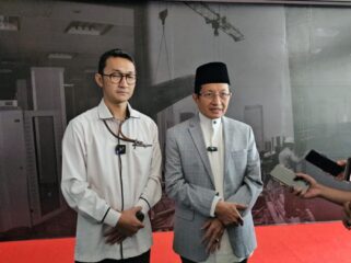 Menteri Agama nasaruddin Umar bersama Juru bicara KPK Budi Prasetyo. (Foto: Humas Kemenag)