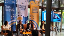 Chief Executive Officer Centrepark Charles Richard Oentomo saat memberikan keterangan kepada awak media dalam acara Media Gathering Centrepark 2026  dengan tema “Parking Outlook 2026: Driving Urban Mobility in Indonesia. (foto: Sirhan/Jejaknarasi.id)