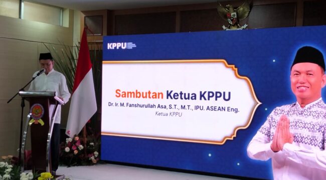 Ketua KPPU, M. Fanshurullah Asa saat memberikan sambutan pada peringatan Hari Persaingan Usaha di Kantor KPPU Jakarta Kamis (5/3/2026)
Foto : Sirhan/jejaknarasi.id