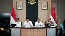 Wakapolri Komjen Pol. Prof. Dr. Dedi Prasetyo, (Pojok Kanan)  saat Press Conference Kesiapan Arus Mudik Lebaran 2026 dan Pengamanan Nasional di Kantor Staf Presiden. (Foto: Humas Polri)
