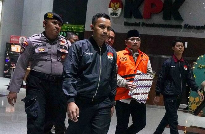 
					Mantan Menteri Agama Yaqut Qholil Qoumas saat kemabli ke rutan KPK. (Foto:: Ist)