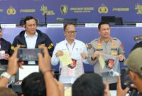 Konferensi Pers pengungkapan kasus peredaran uang palsu di Bogor. (Foto: Humas PMJ)