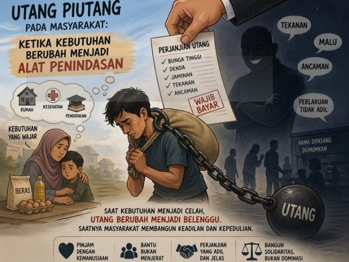 Utang Piutang di Masyarakat: Ketika Kebutuhan Berubah Jadi Alat Penindasan. (Foto: Ilustrasi)