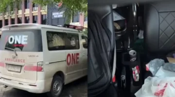 Mobil Ambulance yang diduga membawa sabu dari Lampung. (Foto: Bingkaikota)