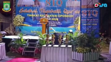 Camat Cipondoh, Muhamad Marwan, S.IP, saat memberi sambutan di acara penutupan STQ tingkat Kecamatan Cipondoh. (Foto: 1st)