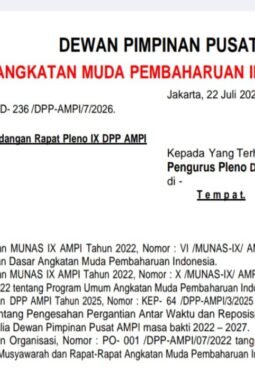 Wasekjen DPP AMPI Leriadi: Produk Rapat Pleno IX Cacat Hukum Organisasi dan Tidak Memiliki Legitimasi