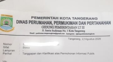 Surat Konfirmasi Temuan BPK Dibalas “Aneh”, Disperkimtan Kota Tangerang: Balas Normatif Saja