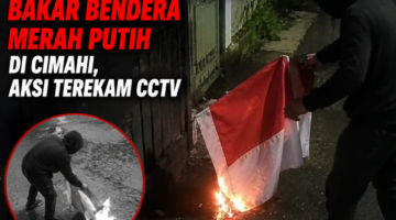 Viral! Pria Berhoodie Hitam Bakar Bendera Merah Putih di Cimahi, Aksi Terekam CCTV – Warga Murka, Polisi Kejar Pelaku!