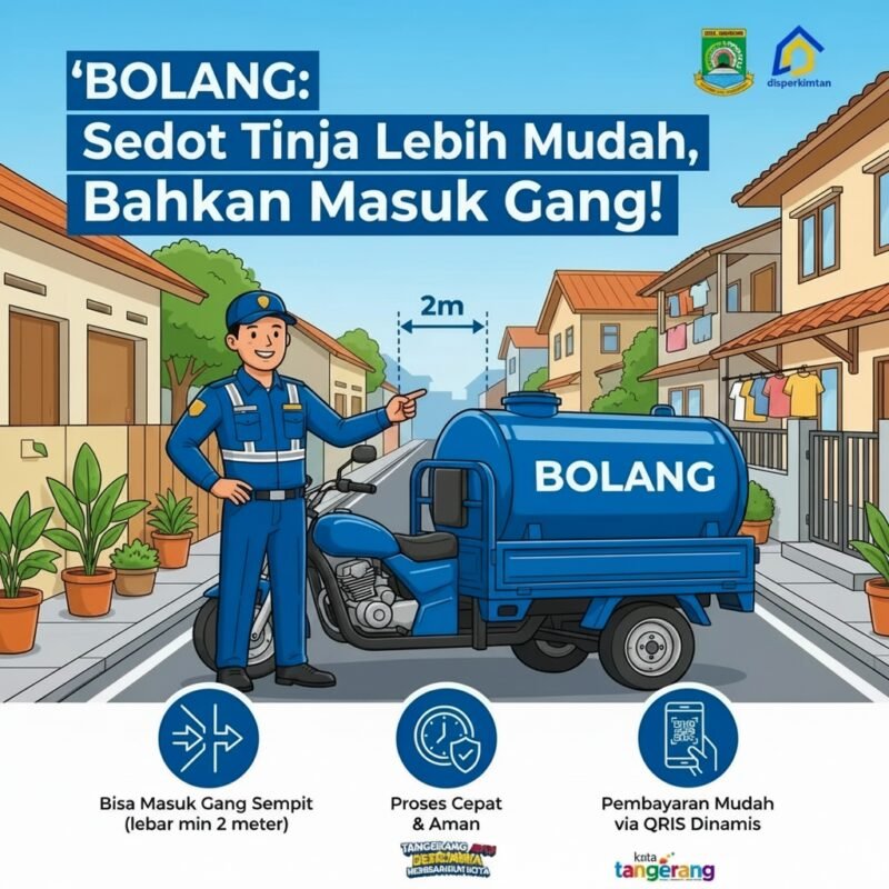 Pemkot Tangerang hadirkan inovasi bernama Bolang (Bentor Sedot Tinja Layanan Masuk Gang). (Foto: Istimewa)