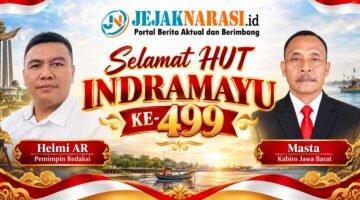Pemimpin Redaksi Jejak Narasi Helmi AR dan Kabiro Jabar Masta Ucapkan Selamat HUT Indramayu ke-499: Momentum Menuju Indramayu REANG
