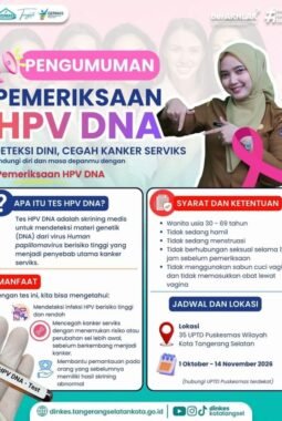 Cegah Kanker Serviks, Pemkot Tangsel Sediakan Tes HPV DNA Gratis di 35 Puskesmas